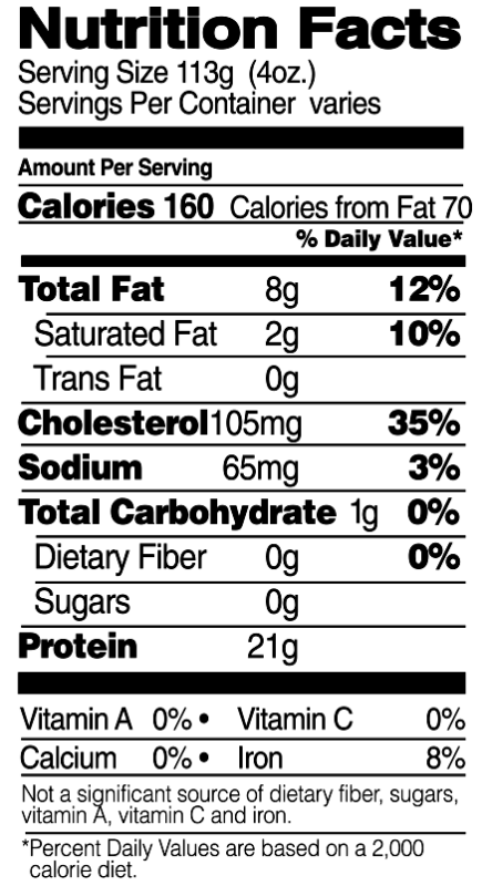 Boneless, Skinless Thighs Nutrition Facts