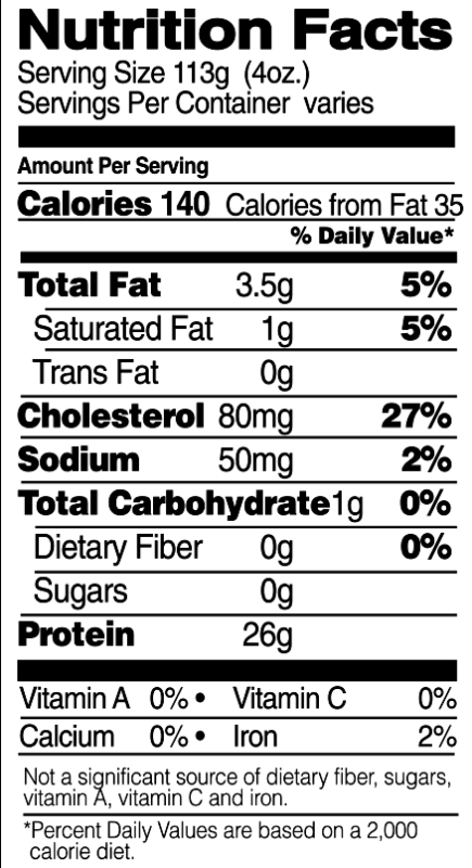 Split Breasts Nutrition Facts