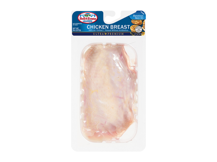 Ultra Premium Raised without Antibiotics Boneless Skin-on Chicken Breast, Single Serve