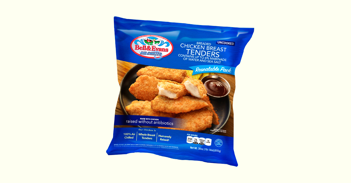 Breaded Chicken Tenders 30 Oz. Bag - Bell & Evans