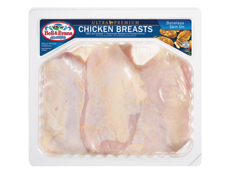 Ultra Premium Raised without Antibiotics Boneless Skin-on Chicken Breasts